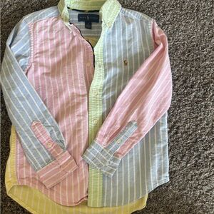 Ralph Lauren Size 6 Kids Pastel Striped Button Down Shirt